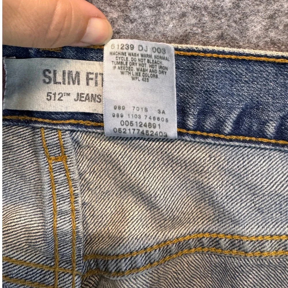 Levis 512 Blue Denim Jeans Slim Fit Mens 34x34 Mid Rise Tapered Cotton‎ Vntg Y2K